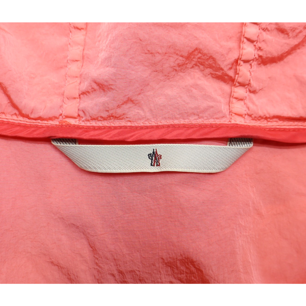 Moncler Women's Quimper Gilet Hooded Short Sleeve Windbreaker Orange Burst Sz 1 - Picture 9 of 15